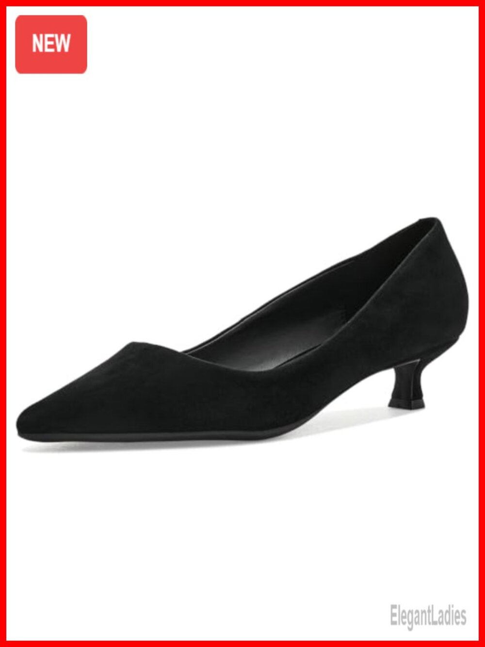 Kitten Heel Pointed Toe Slip-On Pump with Ortholite Foam Insole